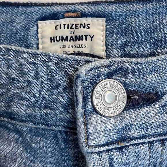 Citizens of Humanity 27” Liya High Rise Classic Fit Crop Button Fly Torn Jeans - Picture 6 of 14
